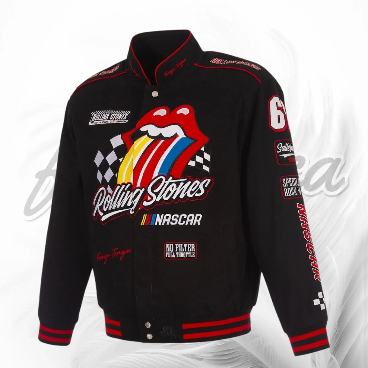 Rolling Stones x NASCAR Racing Jacket  Vintage Black Twill Jacket