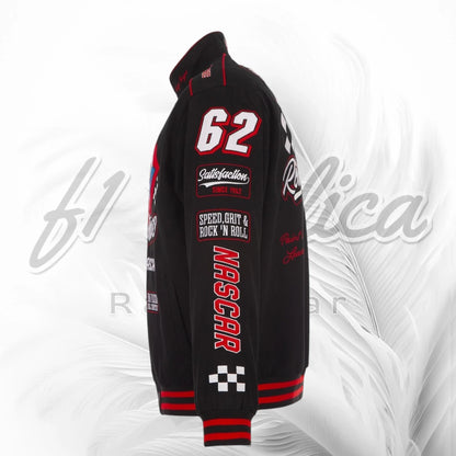 Rolling Stones x NASCAR Racing Jacket  Vintage Black Twill Jacket