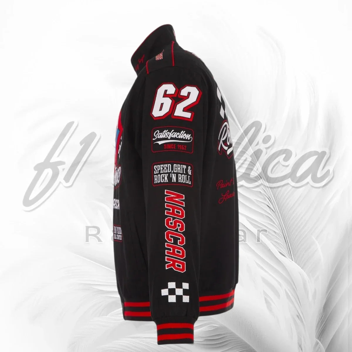 Rolling Stones x NASCAR Racing Jacket  Vintage Black Twill Jacket