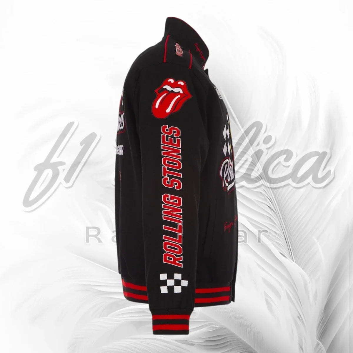 Rolling Stones x NASCAR Racing Jacket  Vintage Black Twill Jacket
