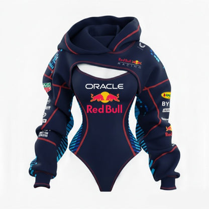 RedBull Racing Inspired F1 Bodysuit Hoodie