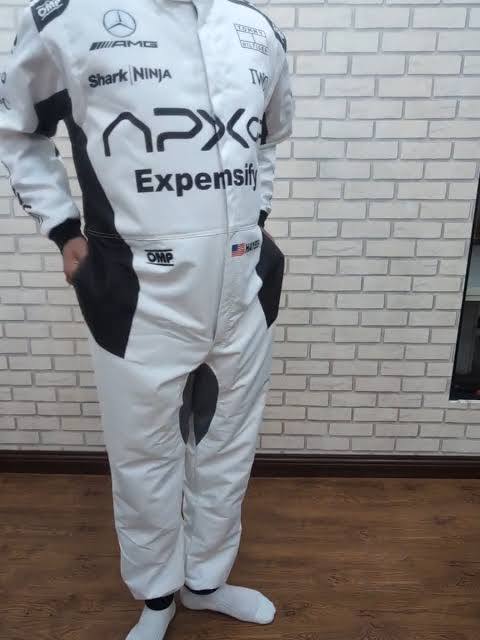 F1 Movie APXGP Racing Suit 2025 white and black front racing suit