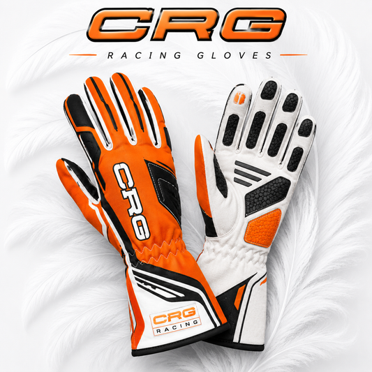 CRG Orange White Racing Gloves