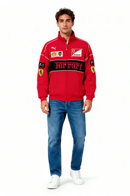 F1 Ferrari Vintage Racing Jacket - Red Edition