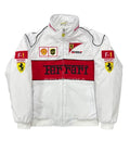 Ferrari F1 Vintage White Racing Jacket