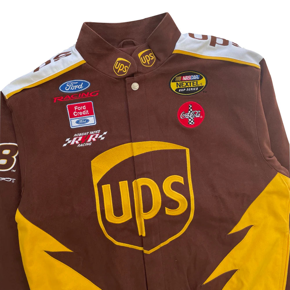 Vintage UPS Brown Nascar Racing Jacket