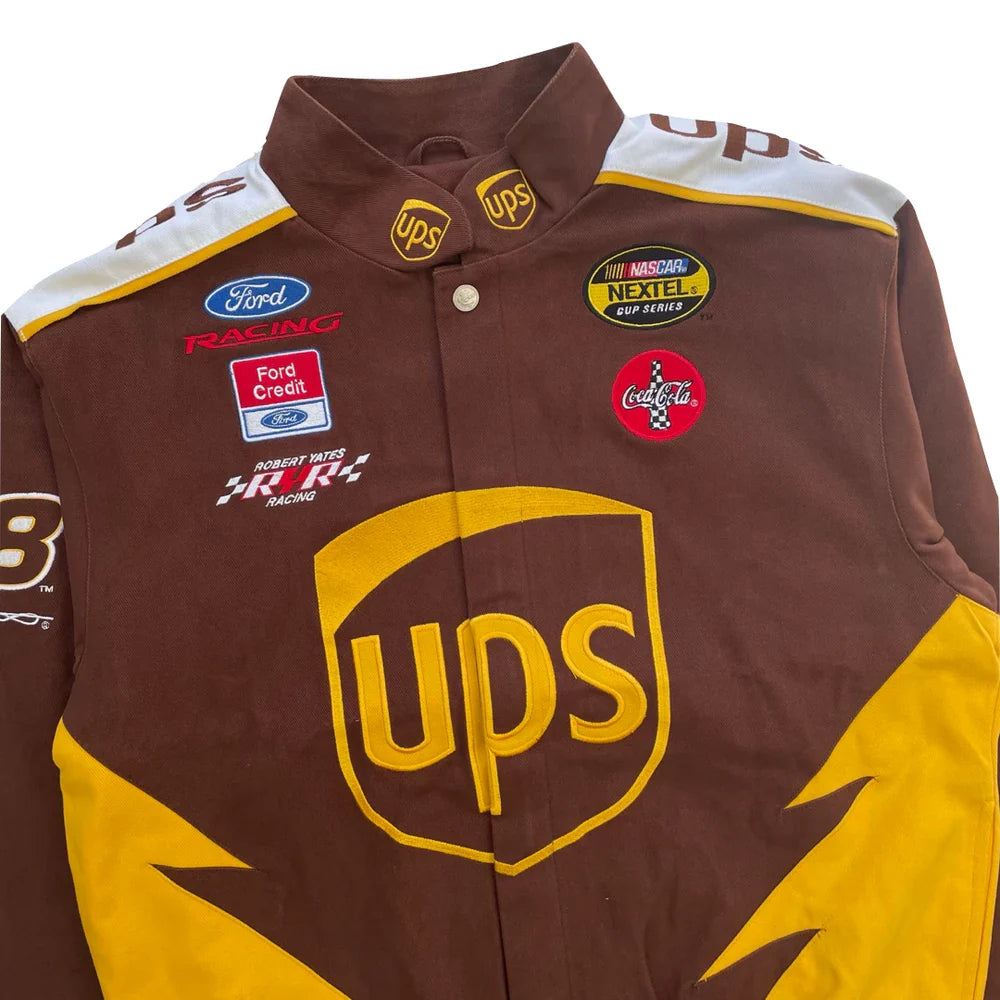 Vintage UPS Brown Nascar Racing Jacket