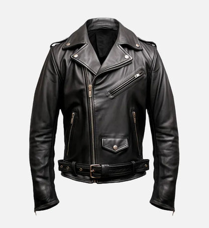 Men's Nifty Black Leather Biker Jacket
