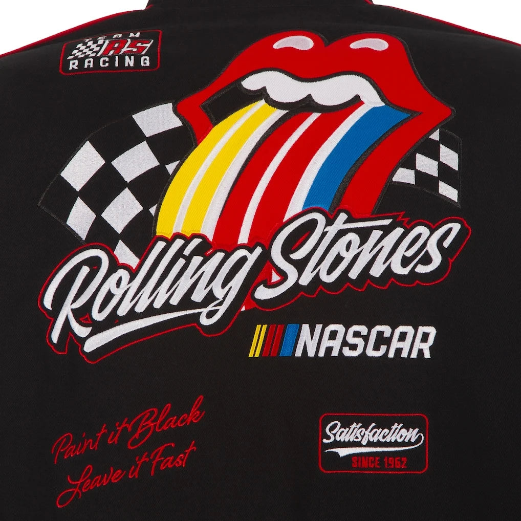 Rolling Stones x NASCAR Racing Jacket  Vintage Black Twill Jacket