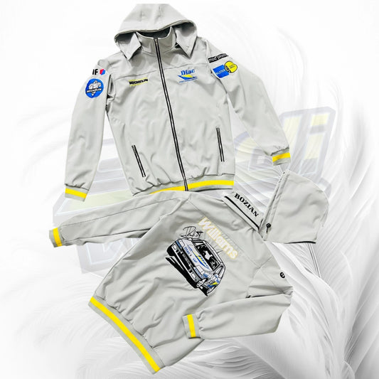 Vintage Rally Racing Jacket Grey Yellow