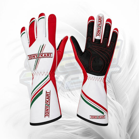 Tony Kart Red & White Racing Gloves