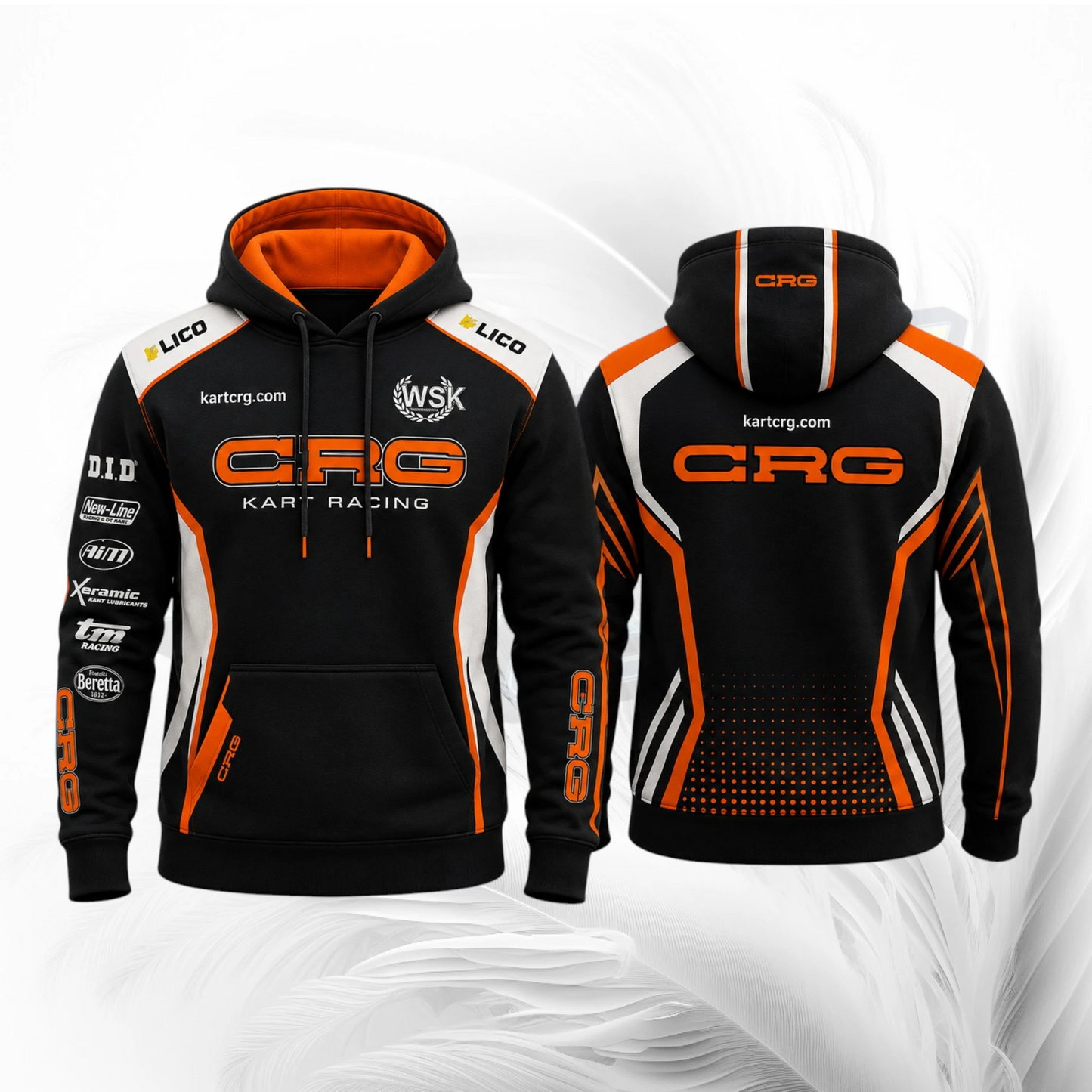 CRG Kart Racing Hoodie Black Orange White
