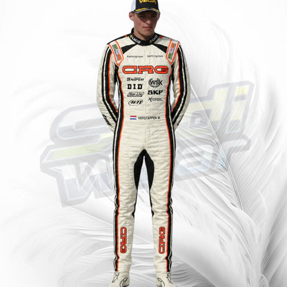 CRG Kart Racing Suit White & Orange