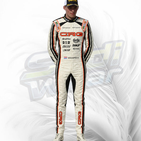 CRG Kart Racing Suit White & Orange
