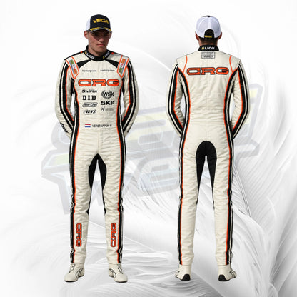 CRG Kart Racing Suit White & Orange
