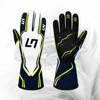 LN Phantom White Kart Racing Gloves