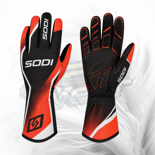 SODI Black Red Kart Racing Gloves