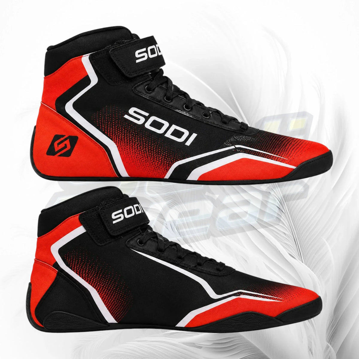 SODI Black Red Kart Racing Shoes
