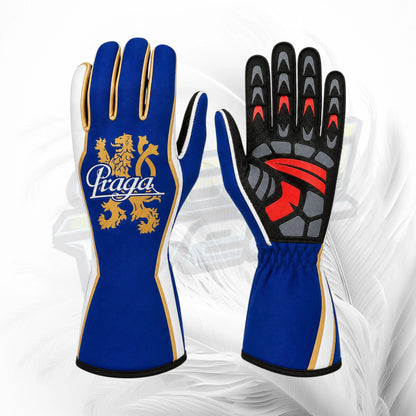 Praga Blue Gold Kart Racing Gloves