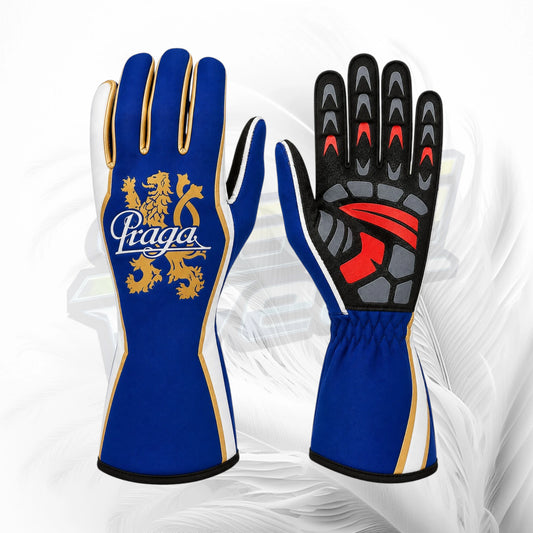 Praga Blue Gold Kart Racing Gloves