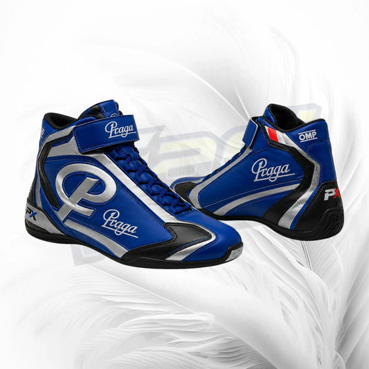 Custom Blue Black Silver Kart Racing Shoes
