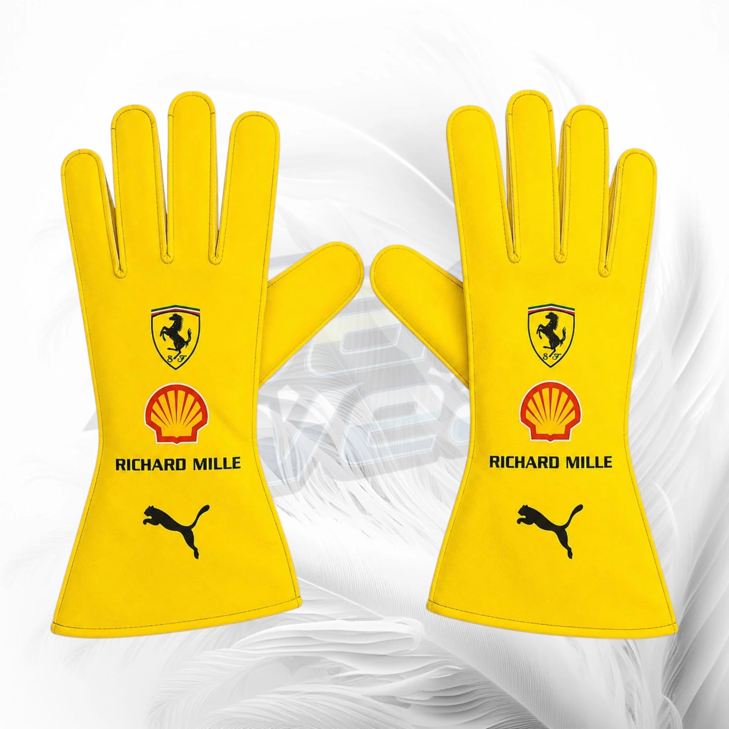 2025 Scuderia Ferrari F1 Team Yellow Racing Gloves | Premium Motorsport Gloves