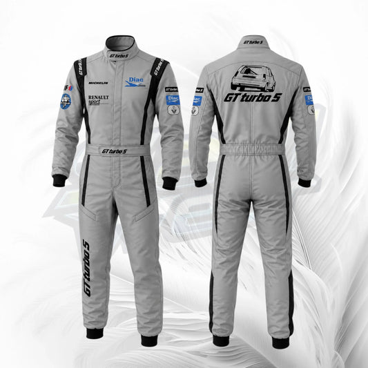 GT Turbo 5 Rally Racing Suit Grey | Premium Motorsport Racewear
