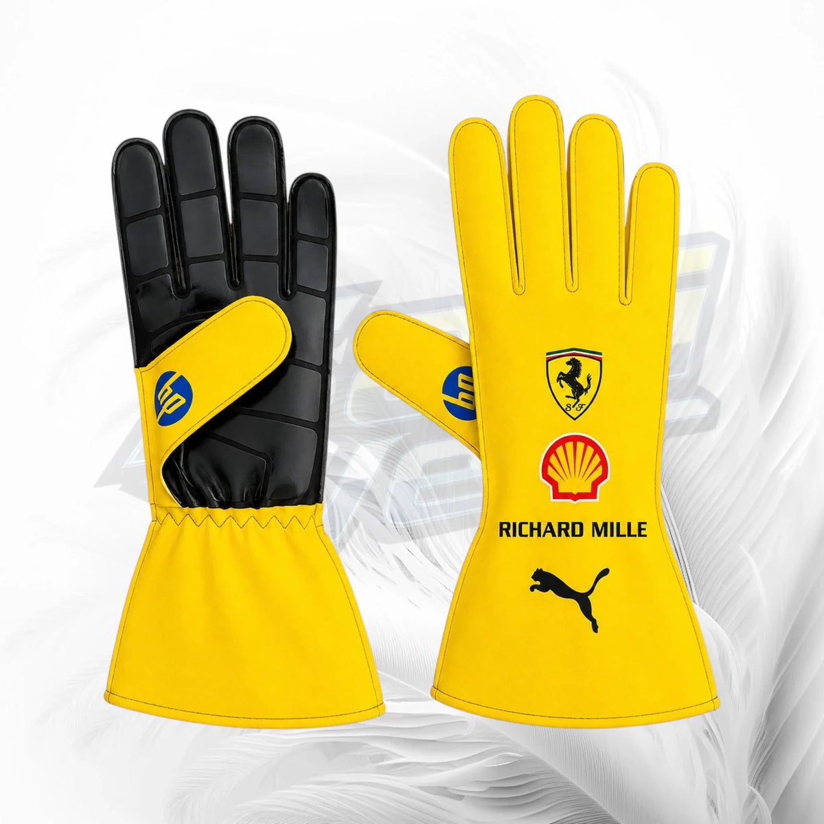 2025 Scuderia Ferrari F1 Team Yellow Racing Gloves | Premium Motorsport Gloves