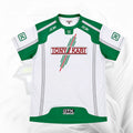 A white and green esports jersey featuring 'TONY KARI' in red and green on the chest, with 'OTIK GATEWAY' on the bottom hem and 'RJK' on the shoulders.