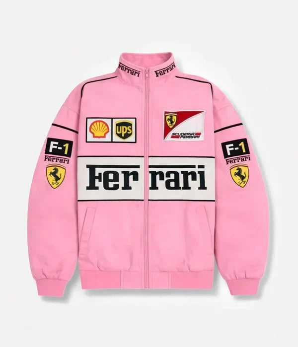 Ferrari F1 Vintage Racing Jacket - Pink Cotton Edition